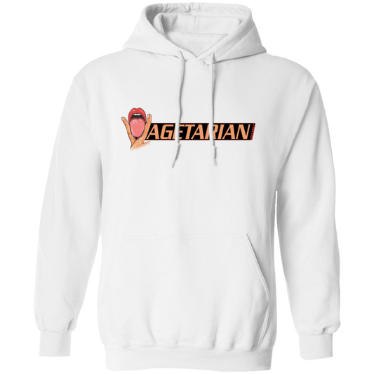 Vagetarian Hoodie, unisex, white, 50% cotton, 50% polyester, DIGISOFT® print.