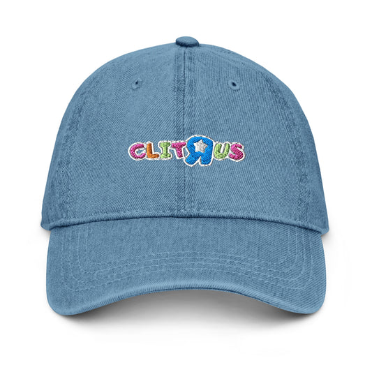 "Clit R Us" Denim Hat - DripDrip Apparel
